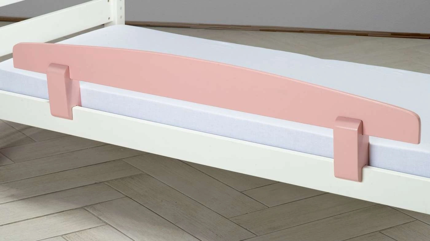 מעקה נשלף למיטה בצבע ורוד