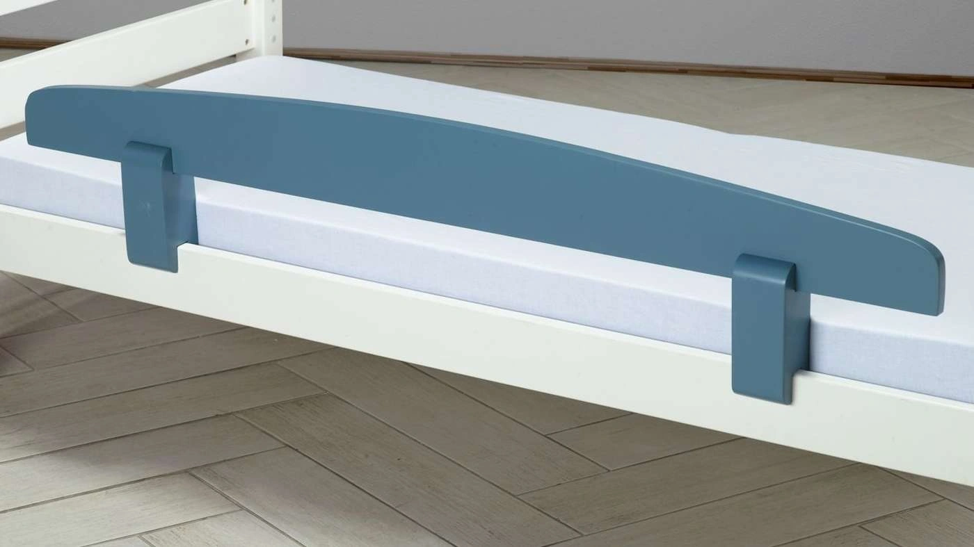מעקה נשלף למיטה בצבע כחול