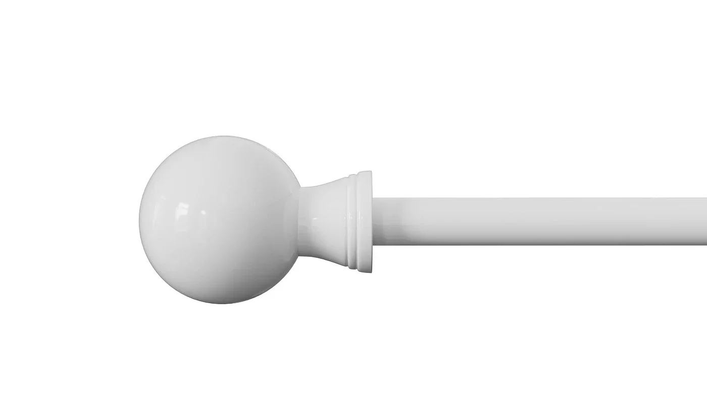 מוט תלייה מעוצב לוילון | לבן