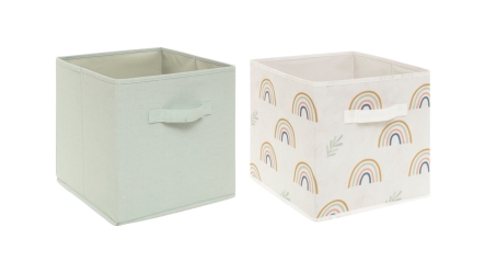 זוג קופסאות אחסון | ירוק ולבן קשת