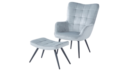 כורסה עם הדום |  צבע אפור