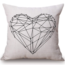 כרית נוי מודפסת לב שחור