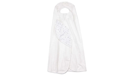 מגבת קפוצ'ון וקולר | צבע לבן בשילוב טראצו אפור