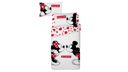 סט מצעים דיסני למיטת יחיד | מיני ומיקי לבבות