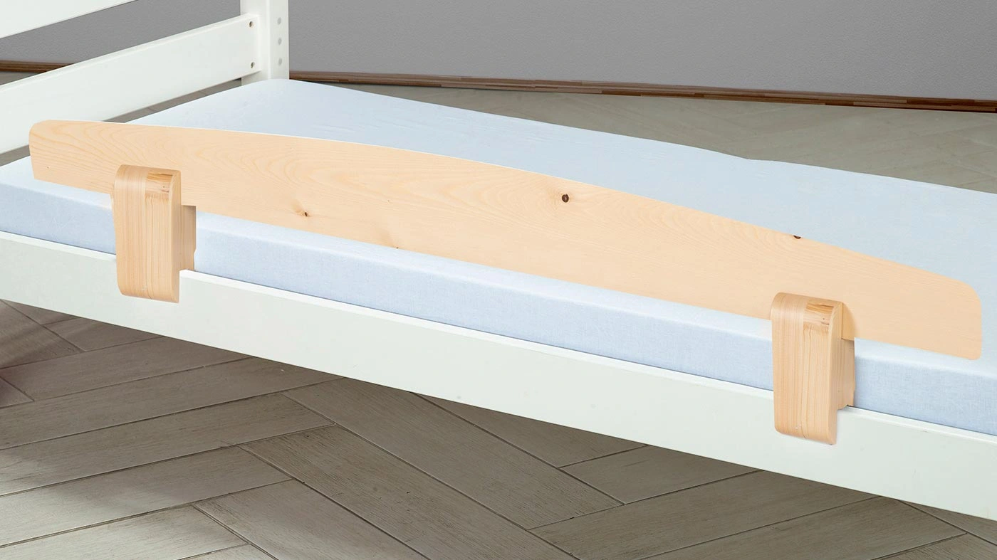 מעקה נשלף למיטה בצבע עץ אורן טבעי