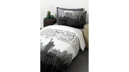 סט מצעים מודפס למיטה וחצי ניו יורק