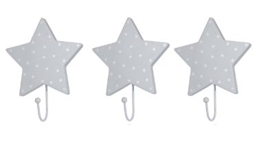 סט שלישית מתלים כוכב אפור