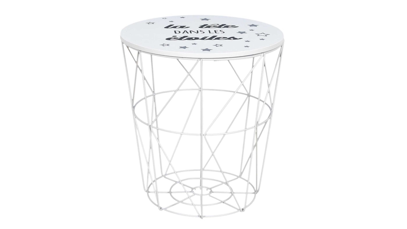 סל אחסון מתכת לבן