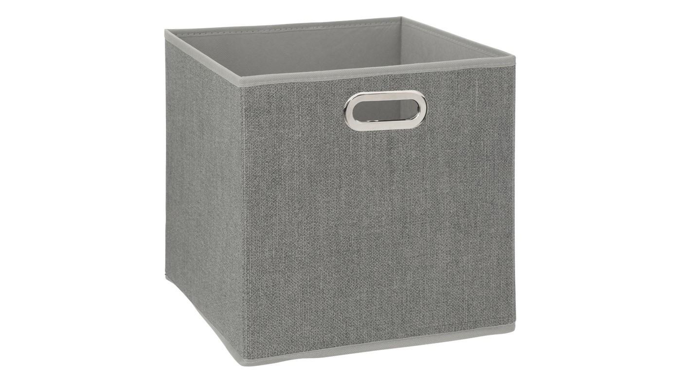 קופסת אחסון צבעונית פתוחה בצבע אפור