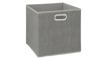 קופסת אחסון צבעונית פתוחה בצבע אפור