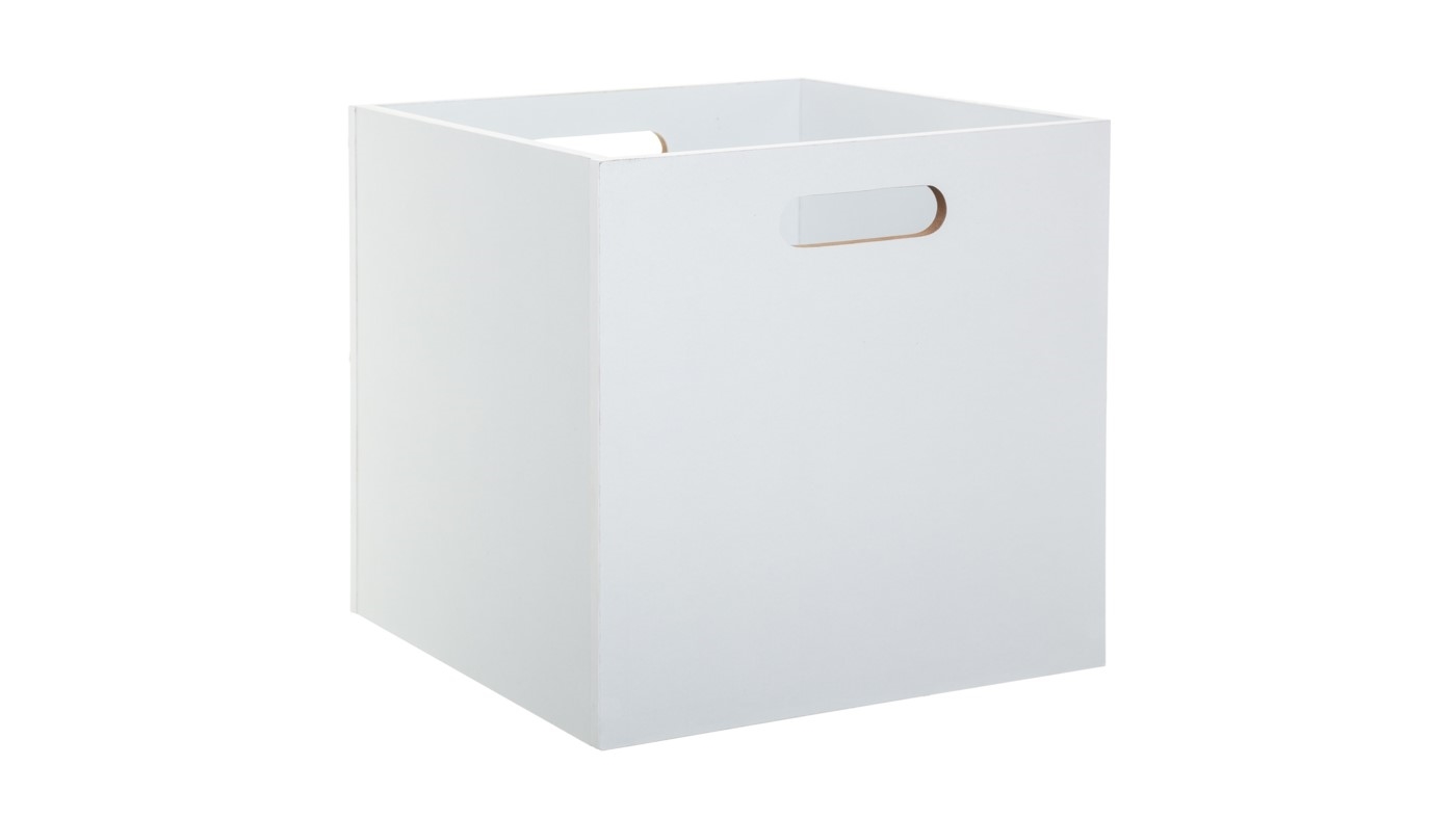 קופסת אחסון עץ פתוחה | לבן