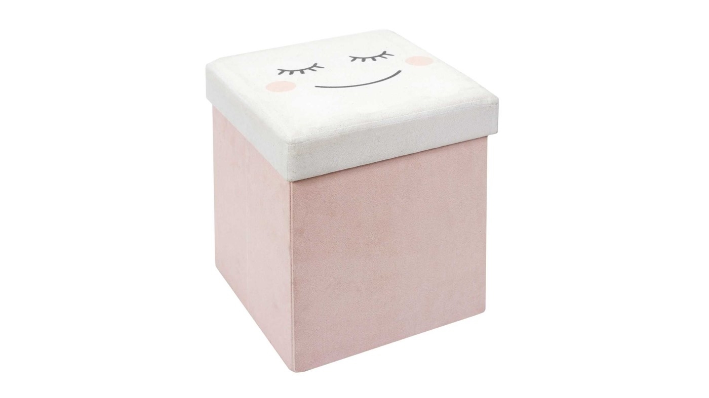 קופסת אחסון מרופדת עם מכסה |  ורוד