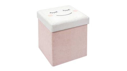 קופסת אחסון מרופדת עם מכסה |  ורוד