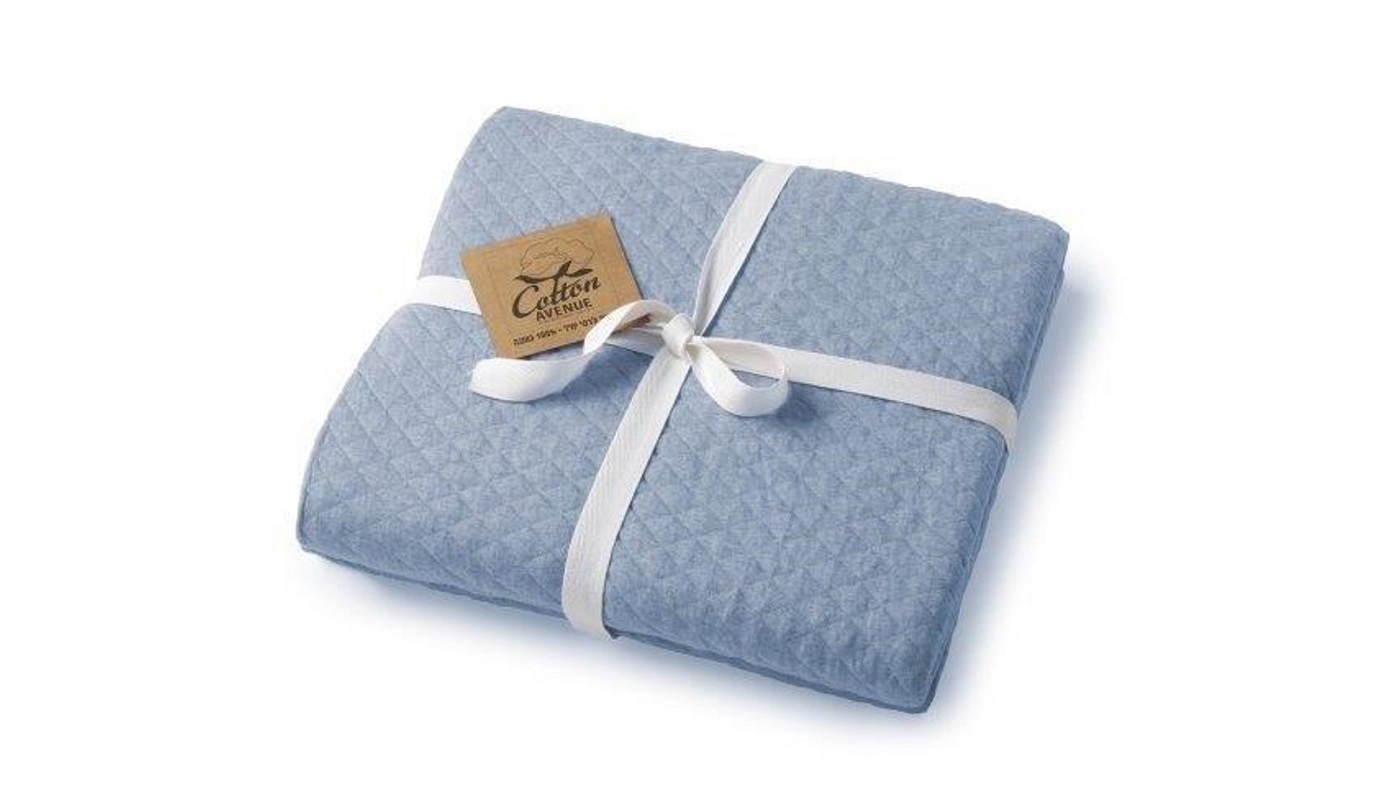 שמיכת קיץ ג'רסי | כחול מלאנג'