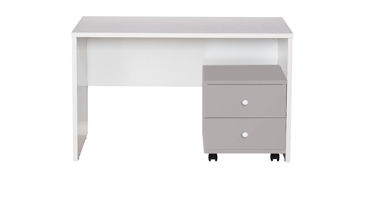 שולחן כתיבה נועם | צבע לבן בשילוב אפור